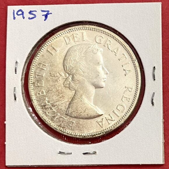 Wonderous Uncirculated Pair of 1957 Canada Silver $1 Coins! - Picture 4 of 16
